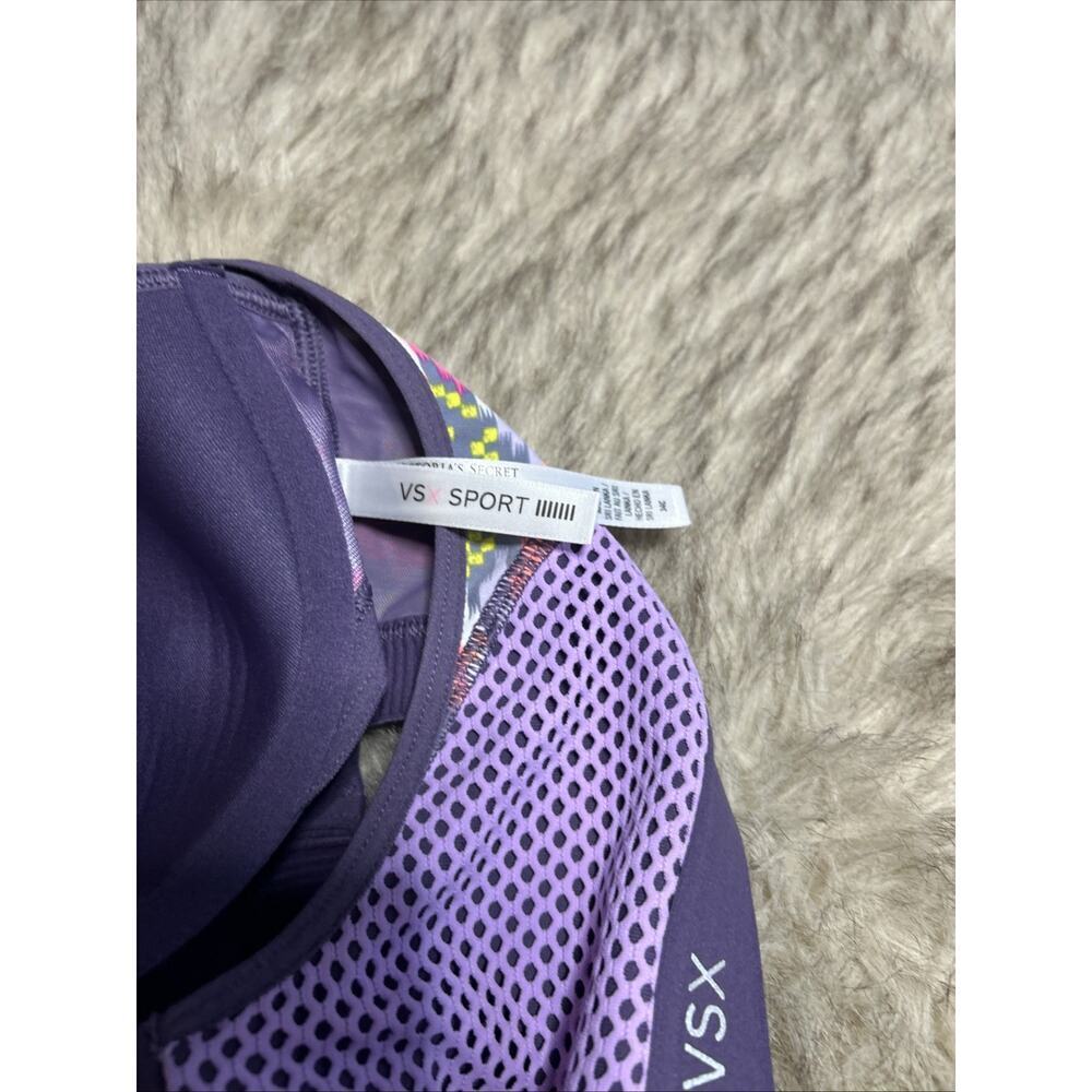 Victoria's Secret VSX Sport front-zip underwire racerback sports bra 34c workout - Picture 8 of 9